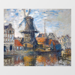Claude Monet - Windmühle, Amsterdam  Fensteraufkleber