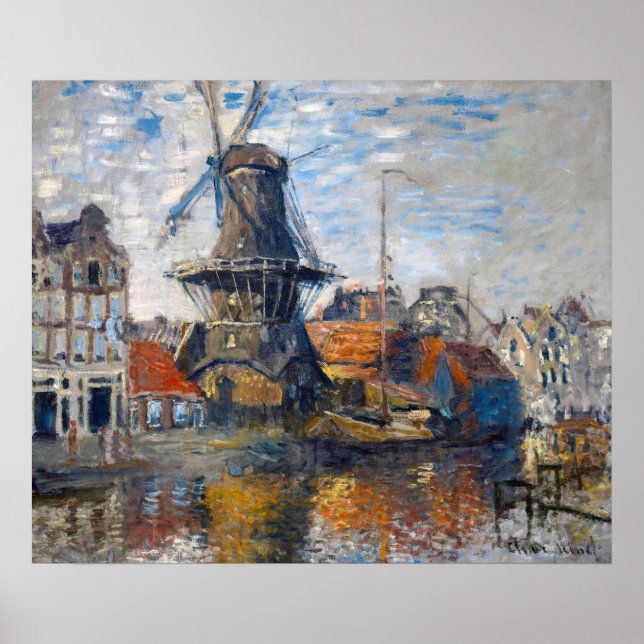 Claude Monet - Windmühle, Amsterdam  Poster (Vorne)