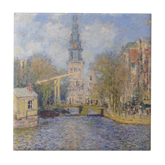 Claude Monet - Windmühlen bei Zaandam Fliese (Vorderseite)