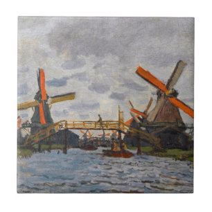 Claude Monet - Windmühlen bei Zaandam Fliese