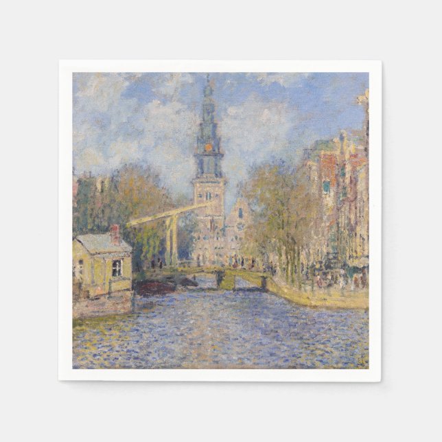Claude Monet - Windmühlen bei Zaandam Serviette (Vorderseite)