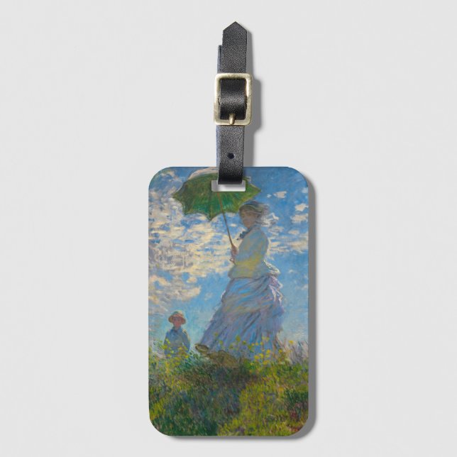 Claude Monet Woman mit einem Sonnenschirm Gepäckanhänger (Vorderseite Vertikal)
