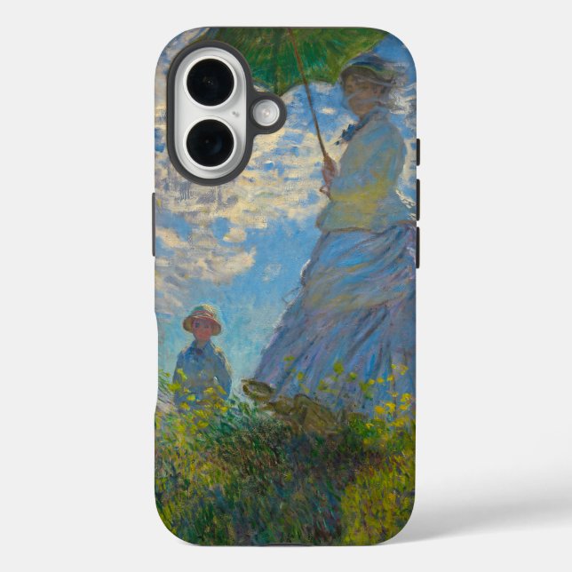 Claude Monet Woman mit einem Sonnenschirm iPhone 16 Hülle (Rückseite)