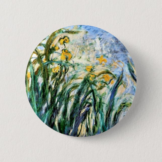 Claude Monet Yellow Irises und Malva 19 Button (Vorderseite)