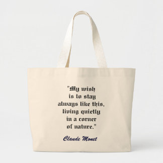 CLAUDE MONET ZITAT artbag Jumbo Stoffbeutel