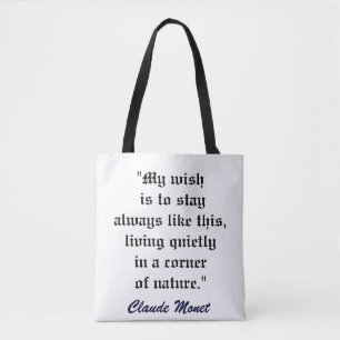 CLAUDE MONET ZITAT artbag Tasche