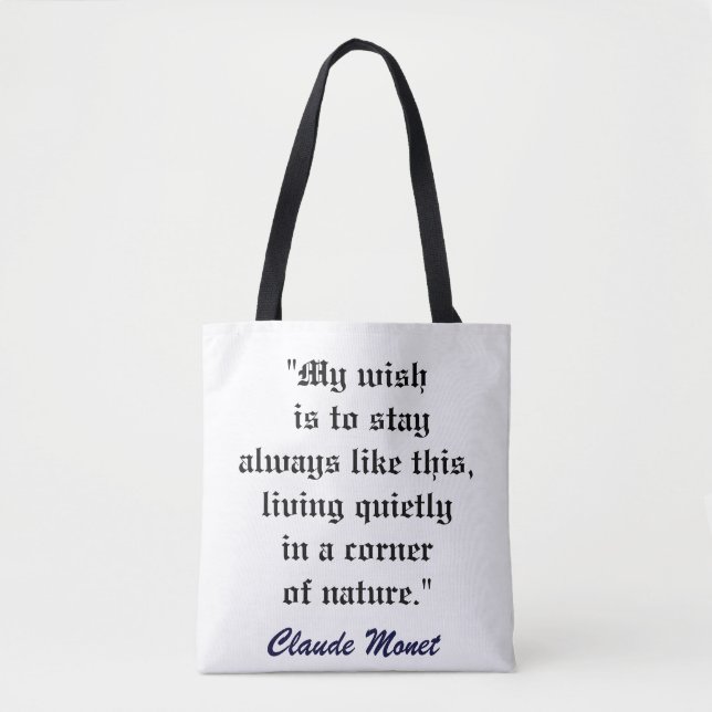 CLAUDE MONET ZITAT artbag Tasche (Vorderseite)
