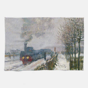 Claude Monet - Zug im Schnee / Die Lokomotive Geschirrtuch