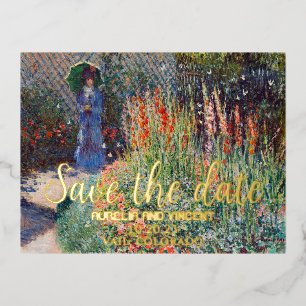 Claude Monets Blume Bed Save the Date malen Folie Einladungspostkarte