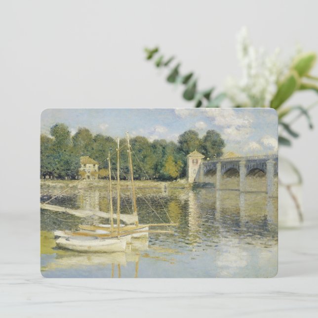 Claude Monets Die Argenteuil-Brücke (1874) Einladung (Stehend Vorderseite)