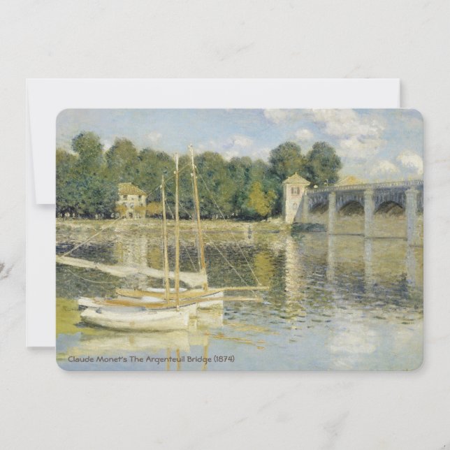 Claude Monets Die Argenteuil-Brücke (1874) Einladung (Vorderseite)