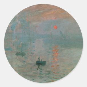 Claude Monets Eindruck Sonnenaufgang (Soleil Levan Runder Aufkleber