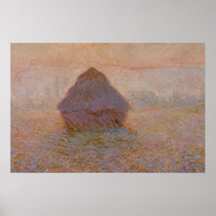 Claude Monets Grainstack, Sun in the Mist (1891) Poster