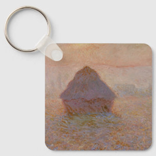 Claude Monets Kornstapel, Sonne im Nebel (1891) Schlüsselanhänger
