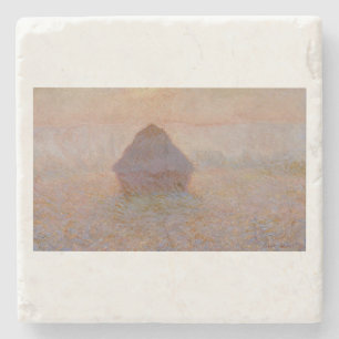 Claude Monets Kornstapel, Sonne im Nebel (1891) Steinuntersetzer