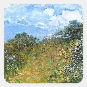 Claude Monets Kunstwerk, Frühling, Quadratischer Aufkleber