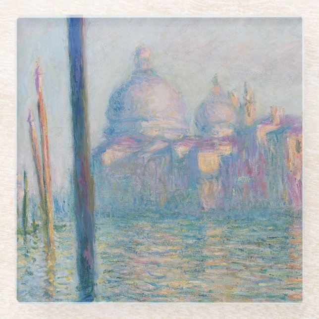 Claude Monets Le Grand Canal Glasuntersetzer (Vorderseite)