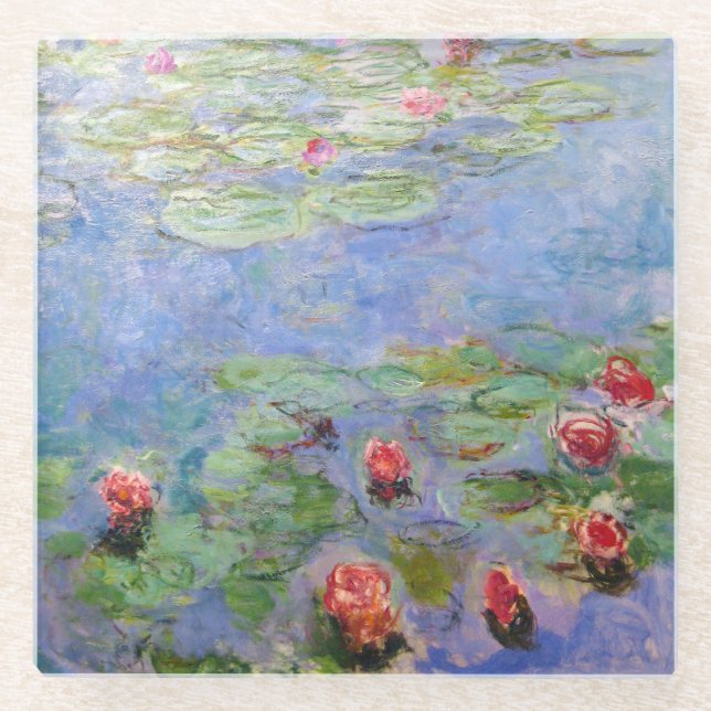 Claude Monets Lilies Glasuntersetzer (Vorderseite)