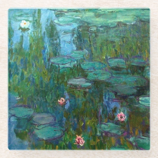 Claude Monets Nymphéas Glasuntersetzer (Vorderseite)
