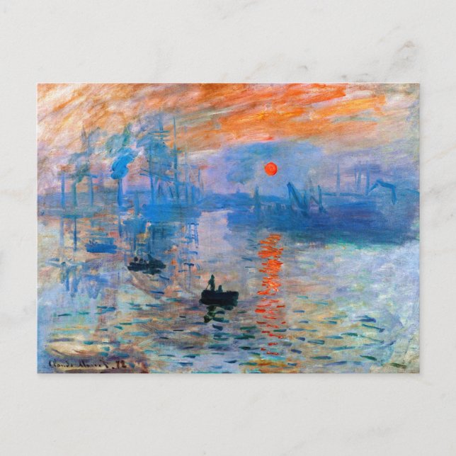 Claude Monets Sonnenaufgang Postkarte (Vorderseite)