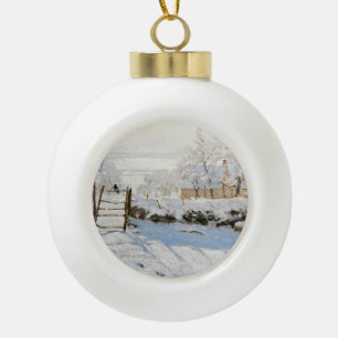 Claude Monets The Magpie Weihnachten Keramik Kugel-Ornament