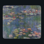 Claude Monets Water Lilies Schneidebrett<br><div class="desc">Dieses Gemälde ist eine Reihe von Ölgemälden des französischen Impressionisten Claude Monet (1840-1926),  die Monets Blumengarten in Giverny darstellen und in den letzten dreißig Jahren seines Lebens den Schwerpunkt der künstlerischen Produktion Monets bildeten.</div>