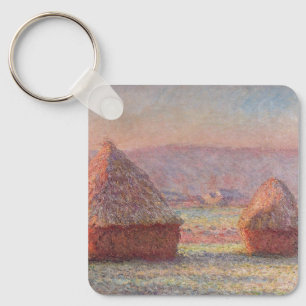 Claude Monets Weißer Frostsonnenaufgang (Heuschobe Schlüsselanhänger