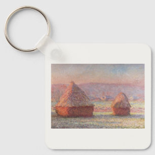 Claude Monets Weißer Frostsonnenaufgang (Heuschobe Schlüsselanhänger