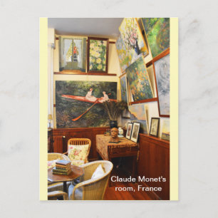 Claude Monets Zimmer in Frankreich Postkarte