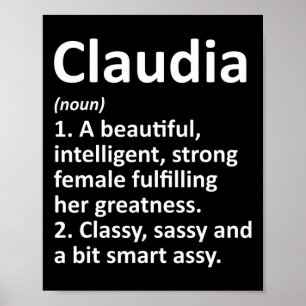 Claudia Definition Personalisierter Name Lustiges Poster