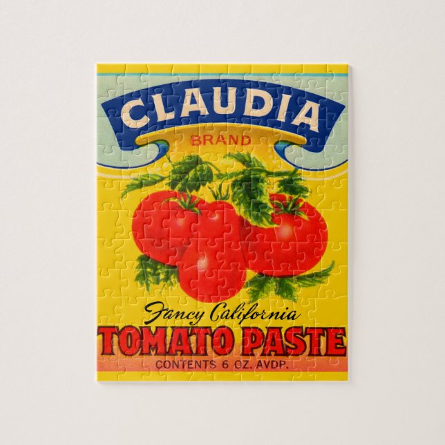 Claudia-Paste-Etikett aus den 30er Jahren (Vertikal)