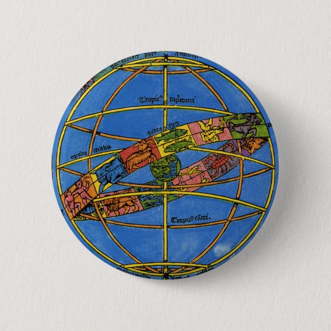 Claudius Ptolemäus Astronom, Vintage Himmels-  Button (Vorderseite)