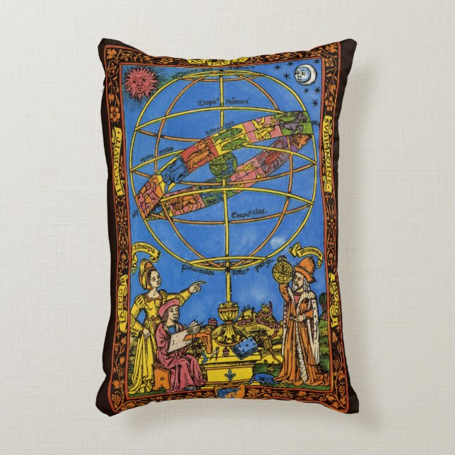 Claudius Ptolemy Astronomer, Vintager Celestial Dekokissen (Vorderseite(Vertikal))
