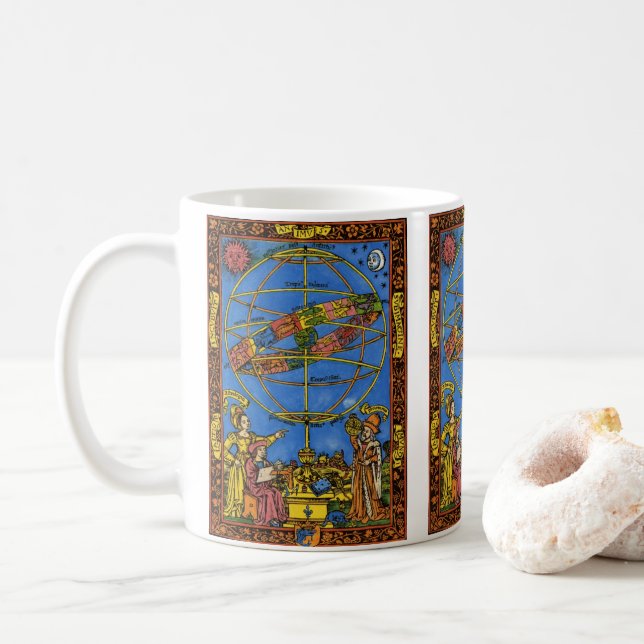 Claudius Ptolemy Astronomer, Vintager Celestial Kaffeetasse (Mit Donut)