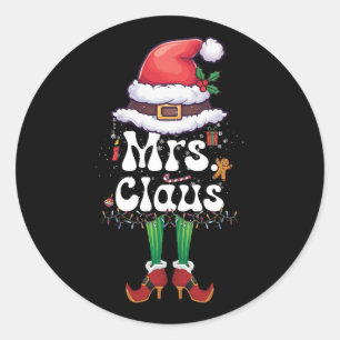 Claus Couples Matching Christmas Pajamas Kurz Runder Aufkleber
