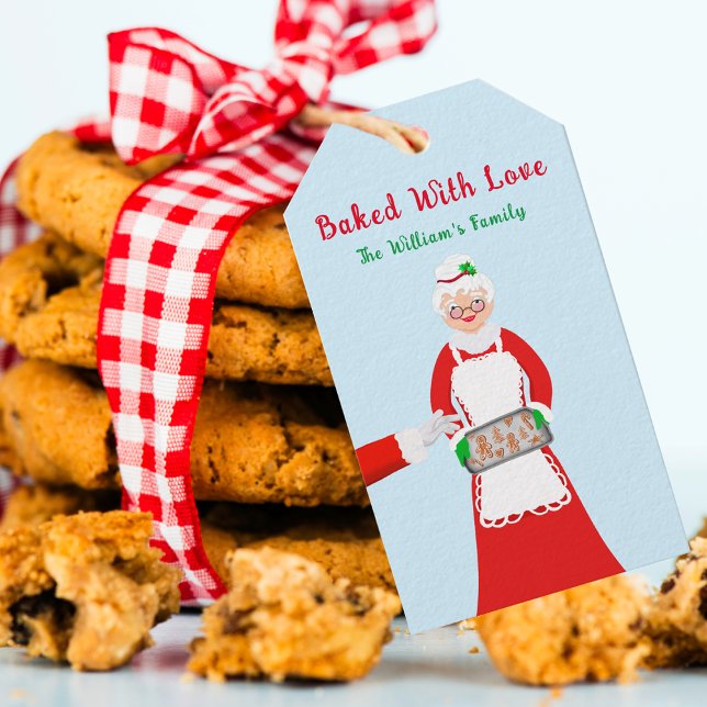 Claus Gingerbread Kekse gebacken mit Liebe Geschenkanhänger (Sweet Baked With Love for your holiday baked goods.)