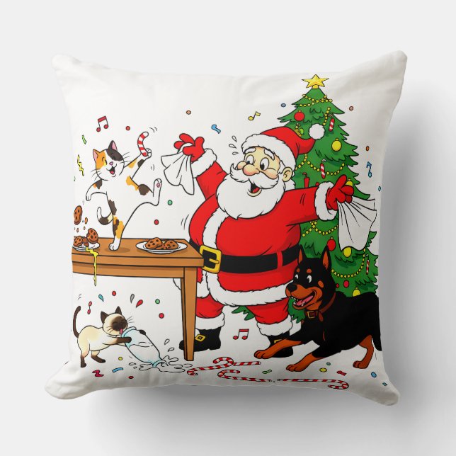 Claus-trophobia: Santa’s Cookie Chaos Crew Kissen (Vorderseite)
