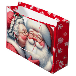 Clause Kissing Santa Niedlich Weihnachten Große Geschenktüte