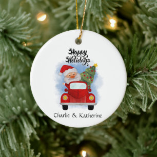 Clause santa personnalisée Noël ornement cus