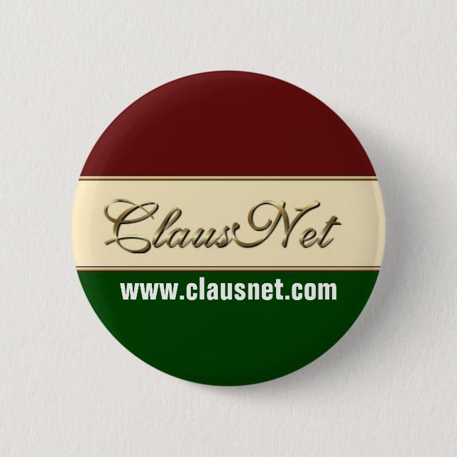 ClausNet Mitgliedsknopf, www.clausnet.com Button (Vorderseite)