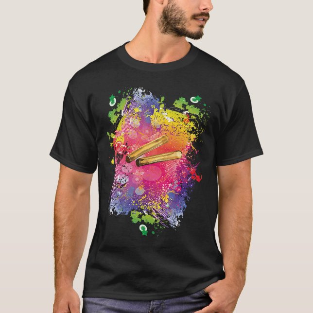Clave Salsa Instruments I Latino Music Fans T-Shirt (Vorderseite)