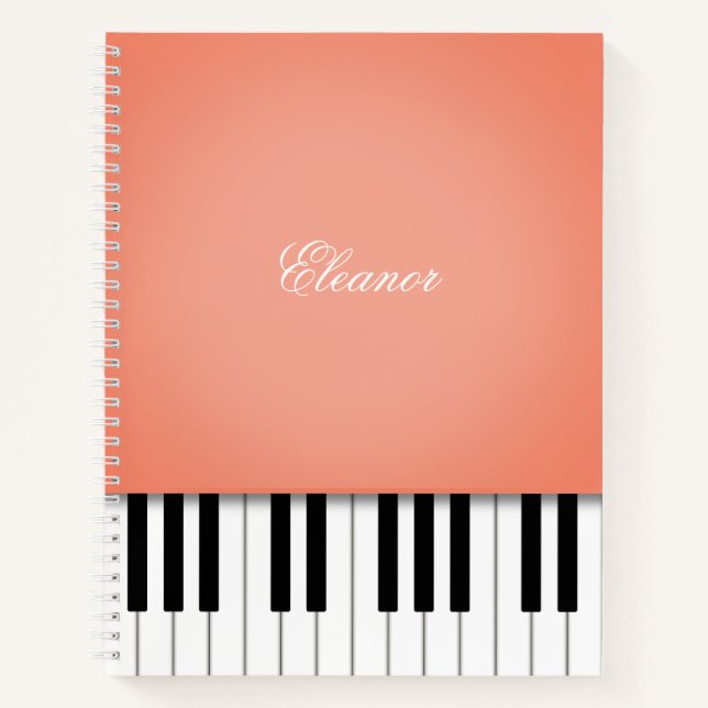Clavier de musique Peach Carnet personnalisé (Devant)