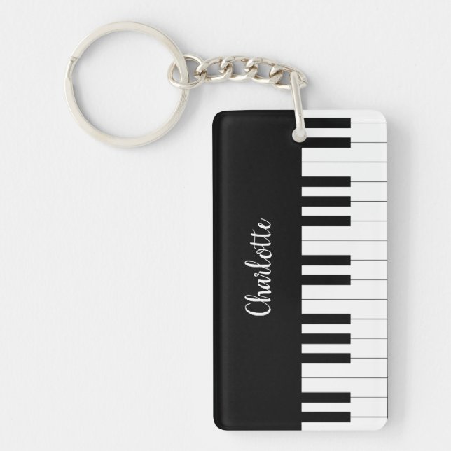 Clavier de piano, porte - clé noir et blanc de (Devant)