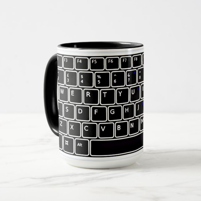 Clavier informatique Conception Café Mug (Devant gauche)