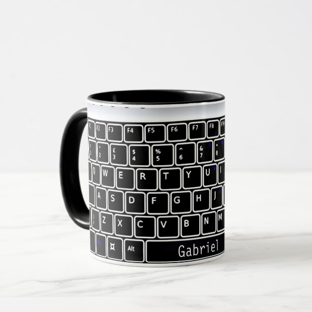 Clavier informatique Conception Café Mug (Devant gauche)