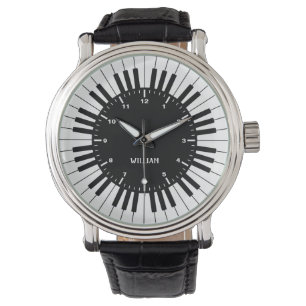 Clavier Piano Noir et Blanc Personnalisé Montre de