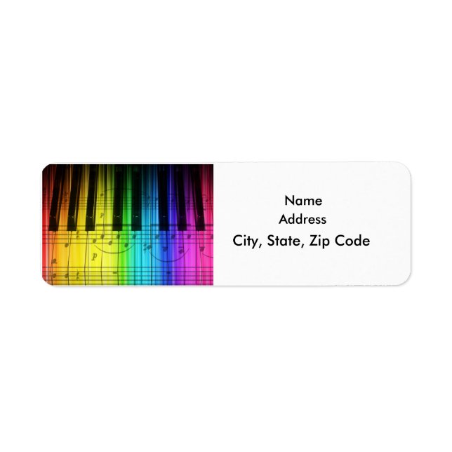 Clavier Rainbow coloré Grand Piano Étiquette (Devant)