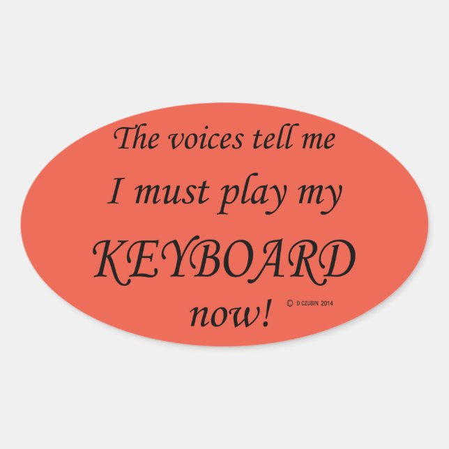 Clavier Voices Dit Doit Jouer Oval Sticker (Devant)