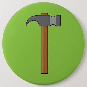 Claw Hammer Cartoon Button