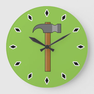 Claw Hammer Cartoon Große Wanduhr